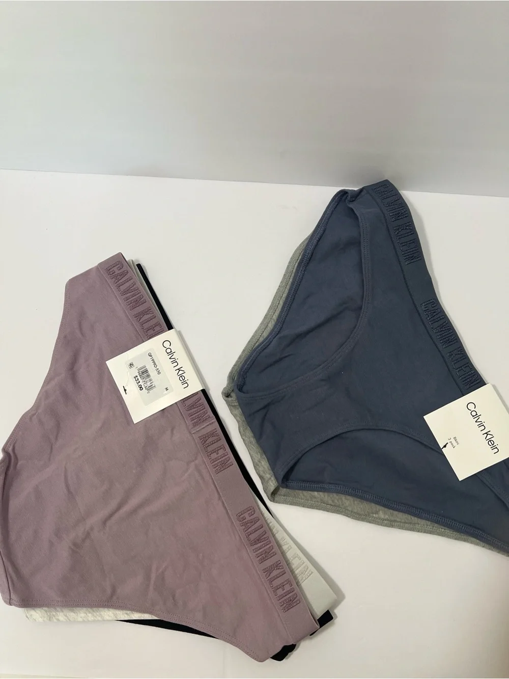 NWT Calvin Klein Bikini Briefs 3-Pack - Light Blue, Mauve & Gray